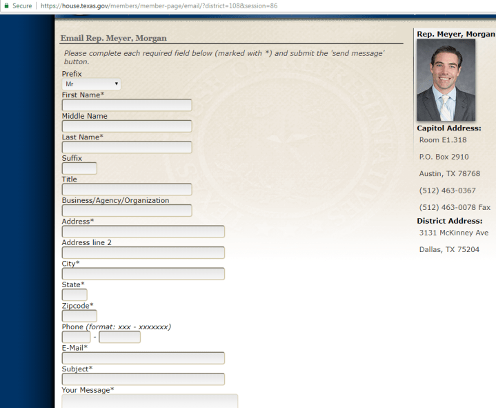 representative contact form